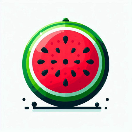 Watermelon fruit icon. Vector illustration of watermelon in flat style.のイラスト素材