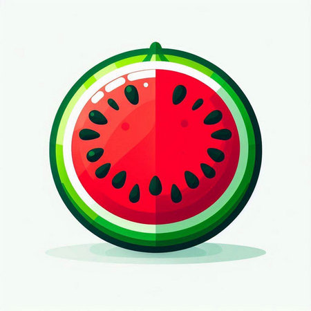 Watermelon fruit icon. Vector illustration of a watermelon fruit.のイラスト素材