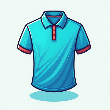 Polo shirt isolated on white background. Vector illustration in cartoon style.のイラスト素材