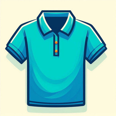 Blue polo shirt isolated on a white background. Vector illustration.のイラスト素材