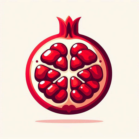 Pomegranate fruit vector illustration. Pomegranate icon.のイラスト素材