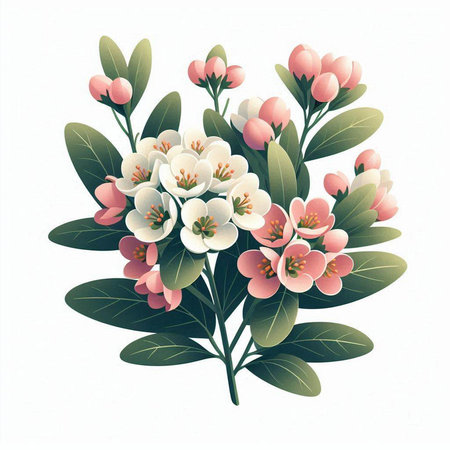 Bouquet of spring flowers on a white background. Vector illustration.のイラスト素材