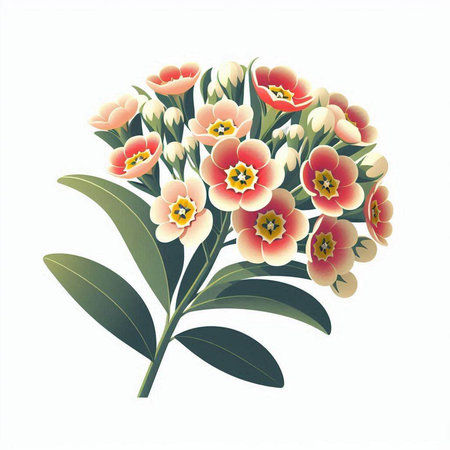 Floral bouquet of primroses on a white background.のイラスト素材