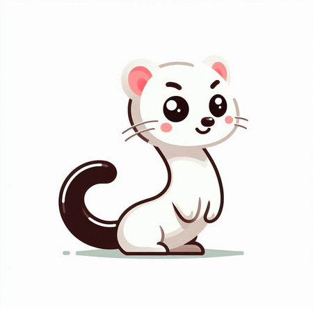 Cute cartoon cat isolated on a white background. Vector illustration.のイラスト素材