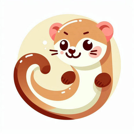 Cute hamster on white background. Vector illustration in cartoon style.のイラスト素材