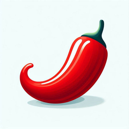 Hot chili pepper on a white background. Vector illustration in cartoon style.のイラスト素材