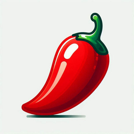 Illustration of a red hot chili pepper on a white background.のイラスト素材