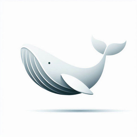 Blue whale isolated on white background. Vector illustration. Eps 10.のイラスト素材
