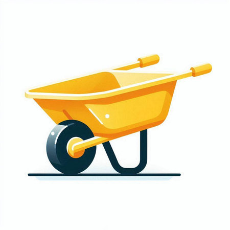 Cart wheelbarrow isolated on a white background. Vector illustration.のイラスト素材
