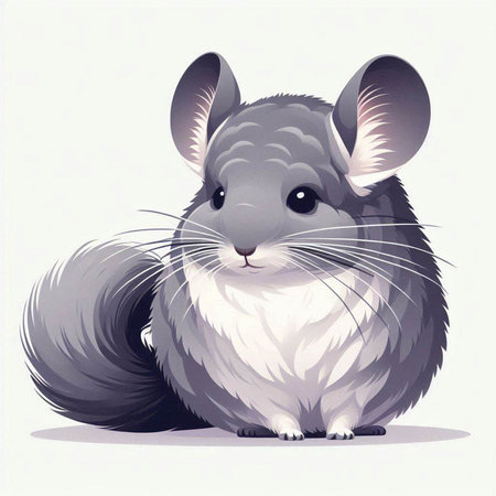 Chinchilla. Cute chinchilla. Vector illustration.のイラスト素材