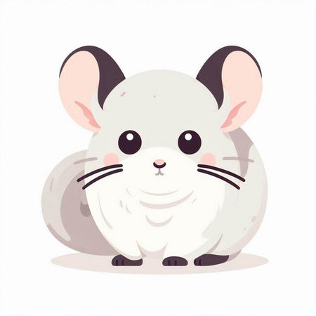 Cute little chinchilla. Vector illustration in cartoon style.のイラスト素材