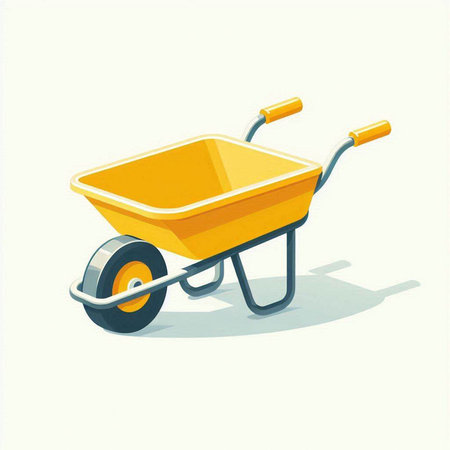 Wheelbarrow icon isolated on white background. Vector illustration. Eps 10.のイラスト素材