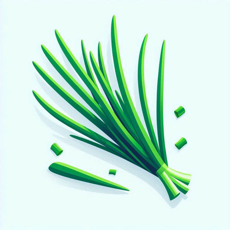 Green onion isolated on white background. Vector illustration. Eps 10.のイラスト素材