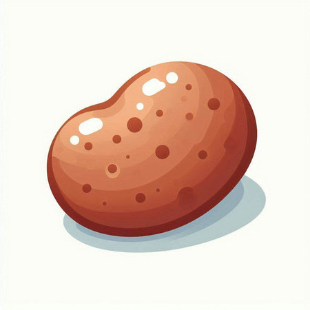 Illustration of a red bean on a white background, vector illustrationのイラスト素材