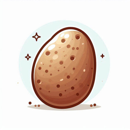 Vector illustration of chocolate easter egg isolated on a white background.のイラスト素材