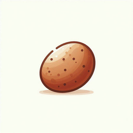 Illustration of a whole potato on a white background. Vector illustrationのイラスト素材