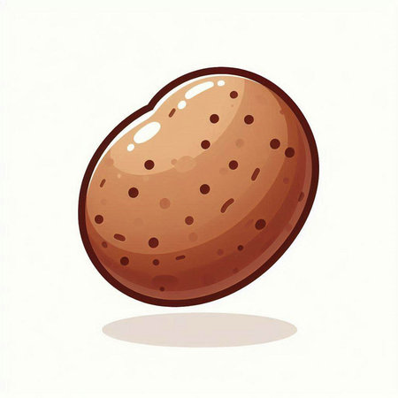 Vector illustration of a chocolate potato. Isolated on white background.のイラスト素材