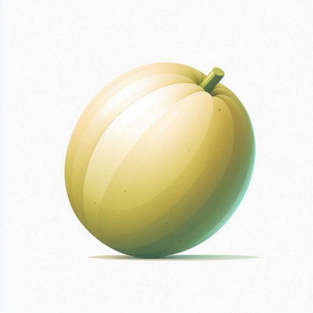 Illustration of a ripe melon on a white background with shadowのイラスト素材