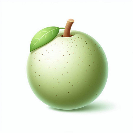 Green apple isolated on white background. Vector illustration. Eps 10.のイラスト素材