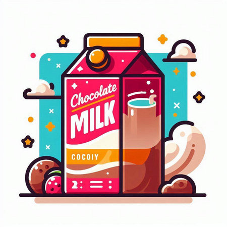 Coffee and milk. Vector illustration in flat cartoon style.のイラスト素材