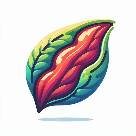 Vector illustration of a stylized leaf isolated on a white background.のイラスト素材