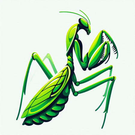 Praying mantis, Praying mantis, vector illustrationのイラスト素材