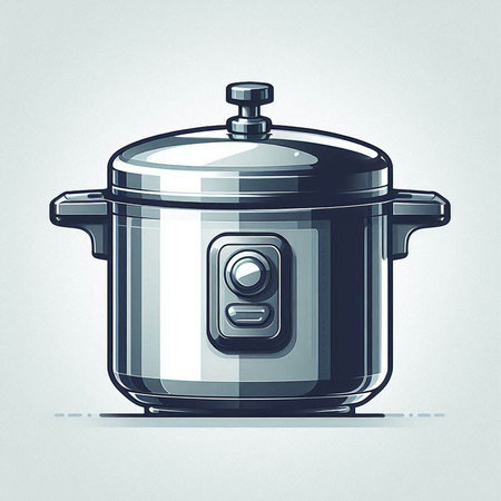 Illustration of a cooking pot on a white background, vector illustrationのイラスト素材