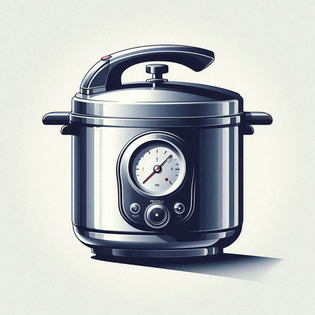 Illustration of a multicooker isolated on a white background.のイラスト素材