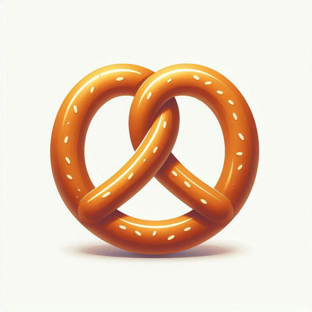 Bavarian pretzel isolated on white background. Vector illustration.のイラスト素材