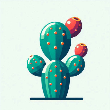 Cactus in flat style. Cactus vector illustration. Cartoon cacti.のイラスト素材