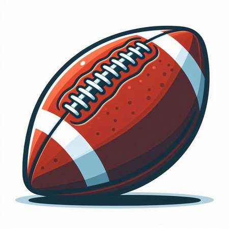 American football ball isolated on a white background. Vector illustration in cartoon style.のイラスト素材