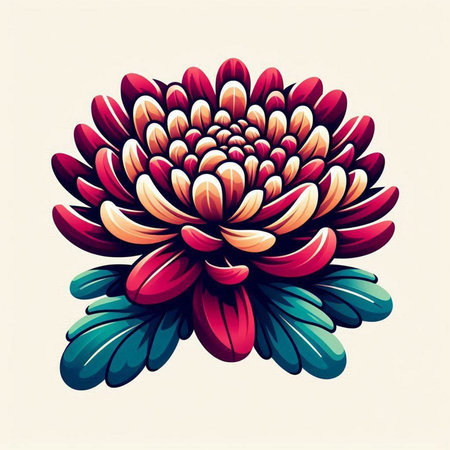 Colorful chrysanthemum flower vector illustration. Floral design element.のイラスト素材