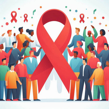 World Aids Day concept. Red ribbon symbol. Vector illustration.のイラスト素材
