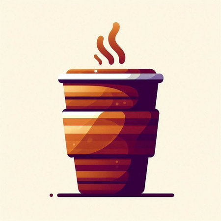 Coffee cup icon. Vector illustration of a cup of coffee.のイラスト素材