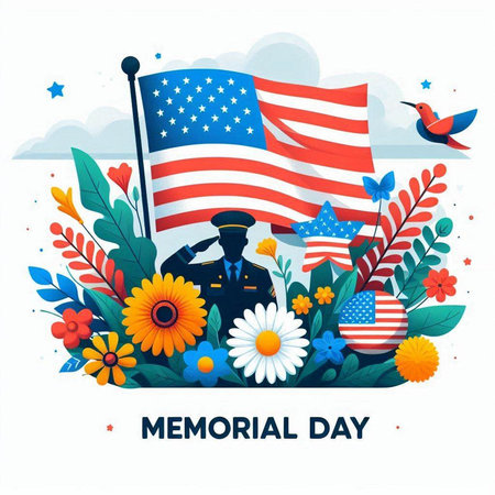 Memorial Day. National holiday of the United States. Vector illustrationのイラスト素材