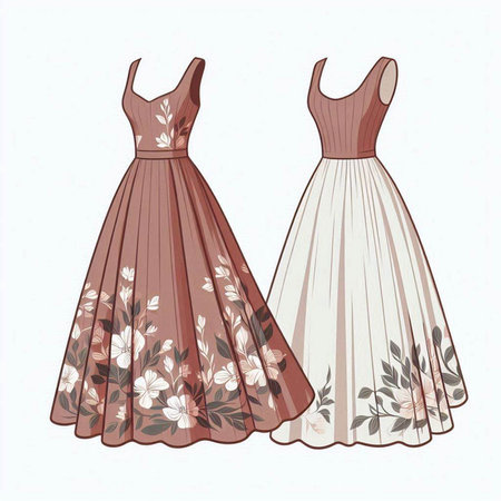 Wedding dress. Vintage style. Vector illustration on white background.のイラスト素材