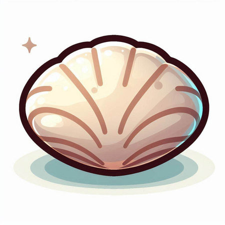 Illustration of a sea shell on a white background, vector illustrationのイラスト素材