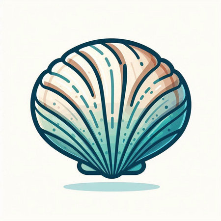 Sea shell. Hand drawn vector illustration. Isolated on white background.のイラスト素材
