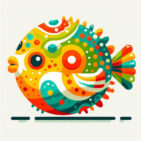 Colorful fish vector illustration. Isolated on a white background.のイラスト素材