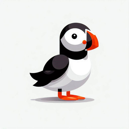 Puffin isolated on white background. Vector illustration. Eps 10.のイラスト素材