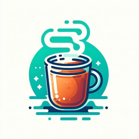 Cup of hot tea with steam. Vector illustration in flat style.のイラスト素材