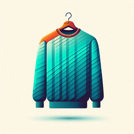 Vintage sweater on the hanger. Retro style. Vector illustration.のイラスト素材