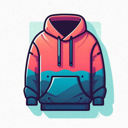 Vector illustration of a hoodie on a white background. Cartoon style.のイラスト素材