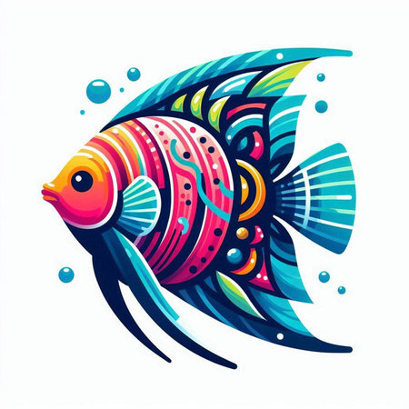 Colorful fish isolated on white background. Vector illustration for your designのイラスト素材