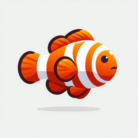 Clown fish. Vector illustration in cartoon style. Isolated on white background.のイラスト素材
