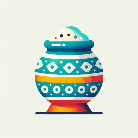 Colorful Easter egg with geometric pattern, vector illustration in retro styleのイラスト素材