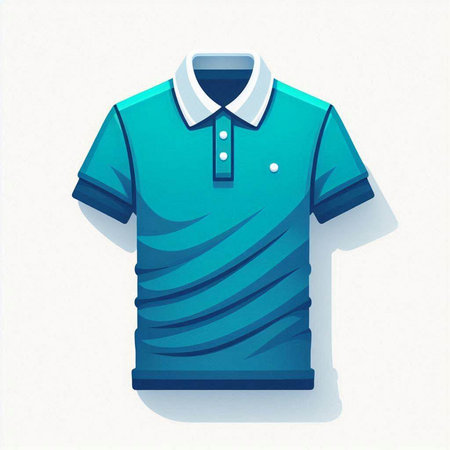 Blue polo shirt isolated on a white background. Vector illustration.のイラスト素材