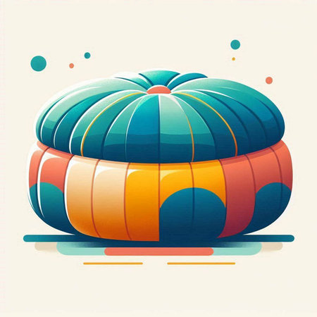 Pumpkin in retro style. Vector illustration for your design.のイラスト素材