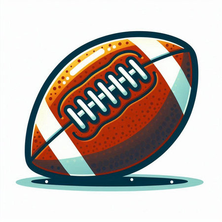 American football ball isolated on white background. Vector illustration in retro style.のイラスト素材