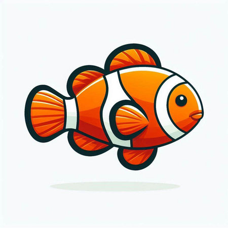 Clown fish vector illustration. Cute cartoon clownfish isolated on white background.のイラスト素材